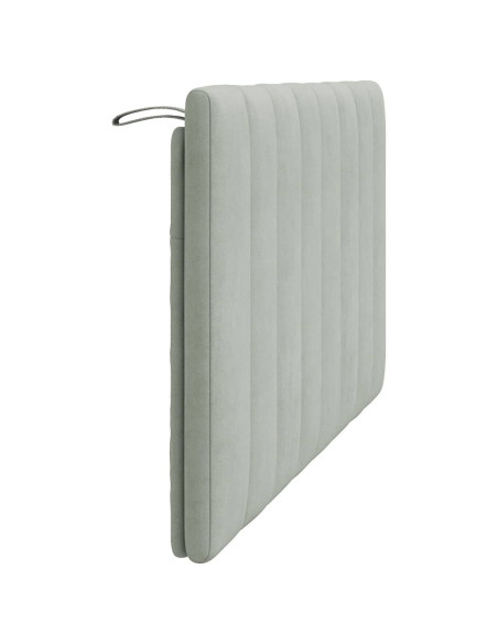 Cuscino Testiera Hanko Grigio Chiaro 137 cm in Velluto