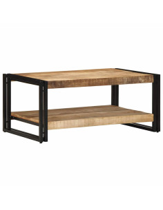 Tavolino da Salotto 90x50x38 cm Legno Massello di Mango Grezzo