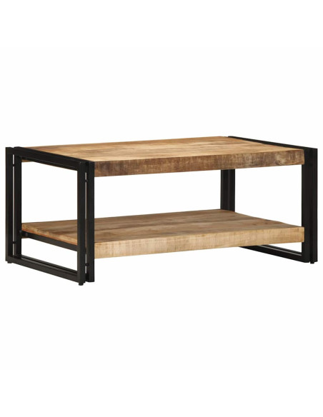 Tavolino da Salotto 90x50x38 cm Legno Massello di Mango Grezzo