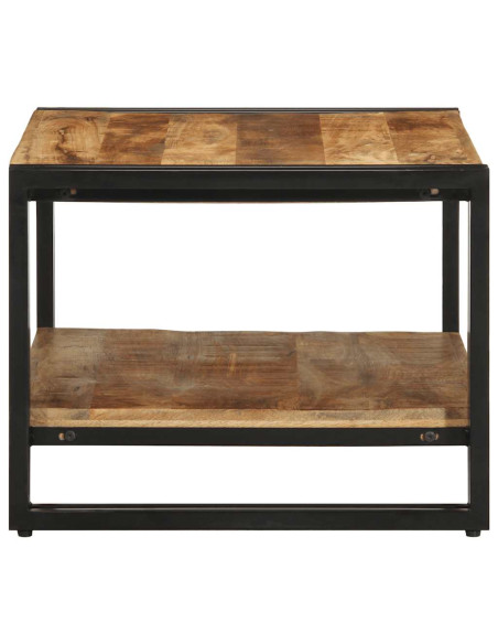 Tavolino 70x50x38 cm in Legno Massello di Mango Grezzo