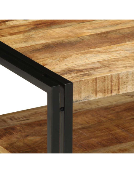 Tavolino 70x50x38 cm in Legno Massello di Mango Grezzo