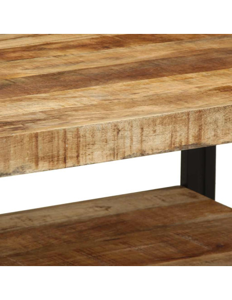 Tavolino 70x50x38 cm in Legno Massello di Mango Grezzo