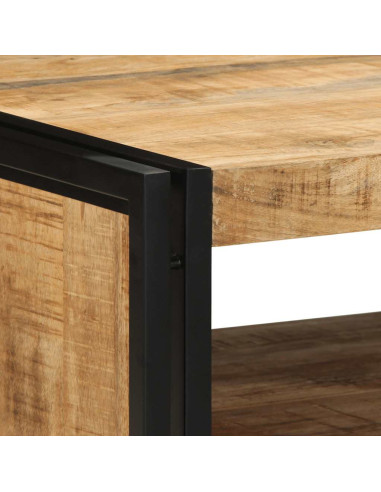 Tavolino 70x50x38 cm in Legno Massello di Mango Grezzo