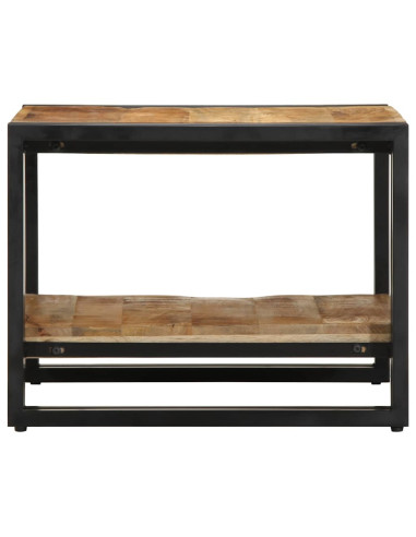Tavolino da Salotto 50x50x38 cm Legno Massello di Mango Grezzo