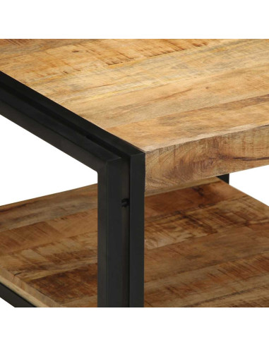 Tavolino da Salotto 50x50x38 cm Legno Massello di Mango Grezzo