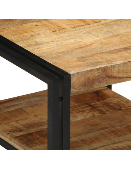Tavolino da Salotto 50x50x38 cm Legno Massello di Mango Grezzo