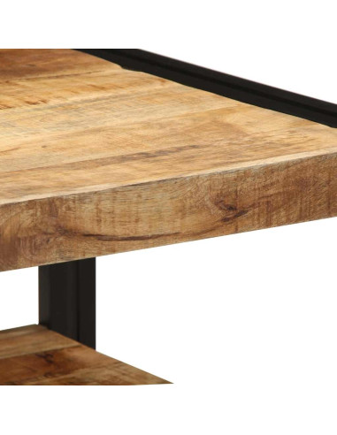 Tavolino da Salotto 50x50x38 cm Legno Massello di Mango Grezzo