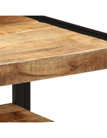 Tavolino da Salotto 50x50x38 cm Legno Massello di Mango Grezzo