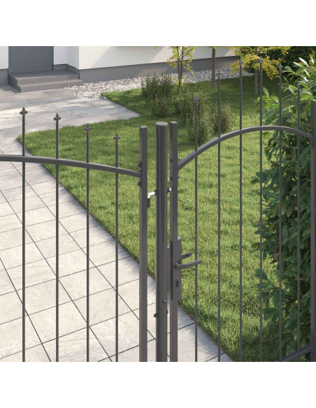 Cancello da giardino Woerden Grigio 195 x 400 cm Acciaio