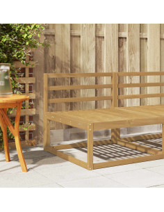 Modulo Schienale Bianco 79 x 4 x 73 cm Legno di Acacia Massello