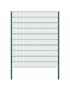 Pannello di recinzione con pali in ferro 1212x200 cm verde