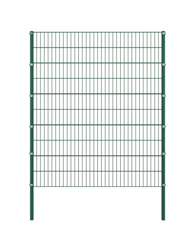 Pannello di recinzione con pali in ferro 1212x200 cm verde