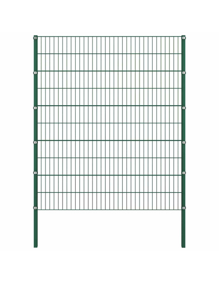 Pannello di recinzione con pali in ferro 1212x200 cm verde