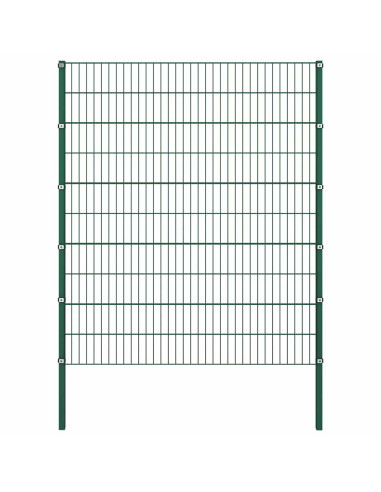 Pannello di recinzione con pali in ferro 522x200 cm verde