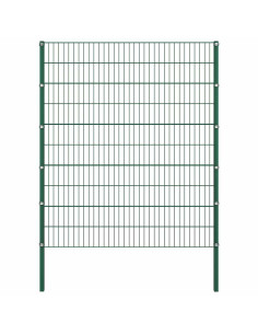 Pannello di recinzione con pali in ferro 867x200 cm verde