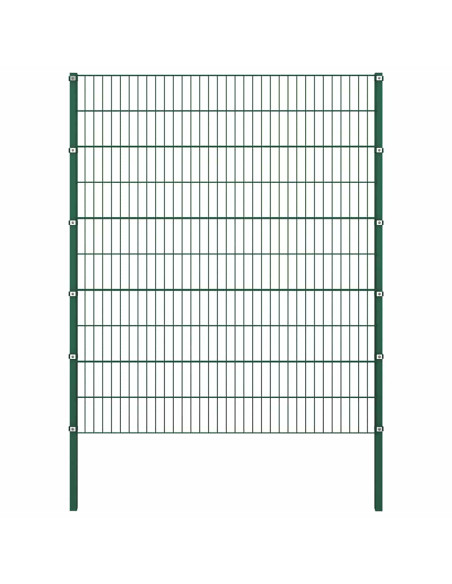 Pannello di recinzione con pali in ferro 349x200 cm verde