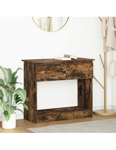 Tavolo Consolle con Cassetti Rovere Fumo 85,5x38,5x74,5 cm