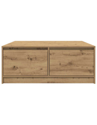 Tavolino Salotto con Cassetti Rovere Artigianale 100x100x40 cm