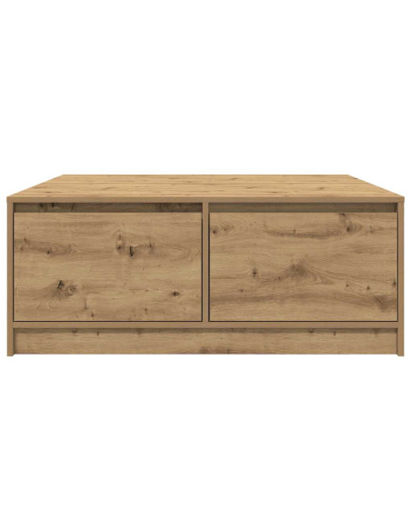 Tavolino Salotto con Cassetti Rovere Artigianale 100x100x40 cm