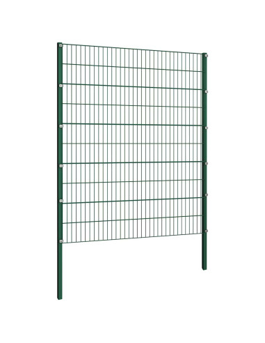 Pannello di recinzione con pali in ferro 349x200 cm verde