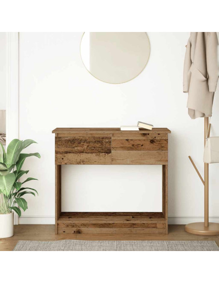 Tavolo Consolle con Cassetti Legno Antico 85,5x38,5x74,5 cm