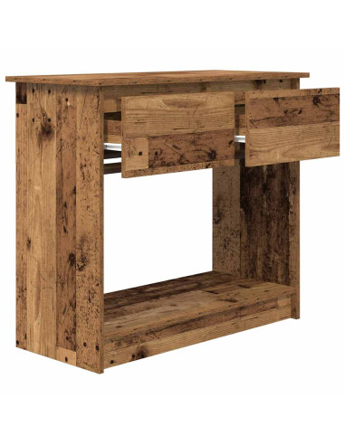 Tavolo Consolle con Cassetti Legno Antico 85,5x38,5x74,5 cm