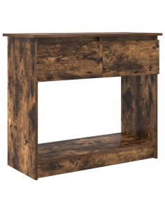 Tavolo Consolle con Cassetti Rovere Fumo 85,5x38,5x74,5 cm 2