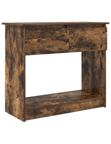 Tavolo Consolle con Cassetti Rovere Fumo 85,5x38,5x74,5 cm