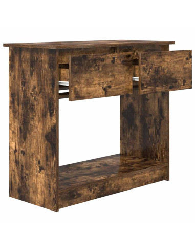 Tavolo Consolle con Cassetti Rovere Fumo 85,5x38,5x74,5 cm