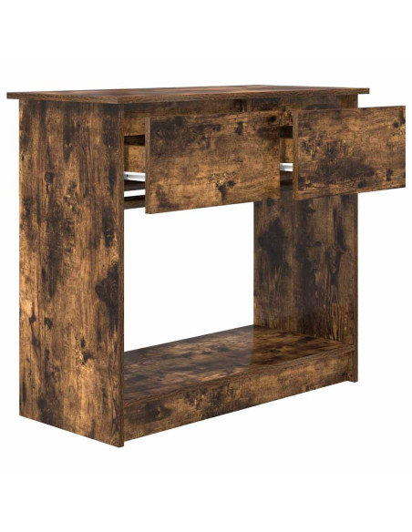 Tavolo Consolle con Cassetti Rovere Fumo 85,5x38,5x74,5 cm