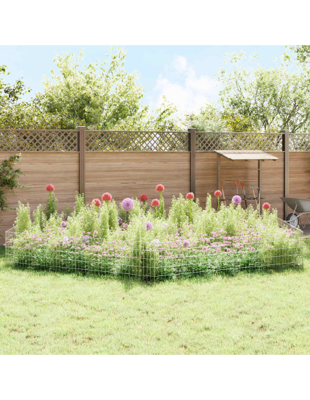 Recinzione da Giardino con Picchetti 24 pcs 115 x 50 cm Mesh