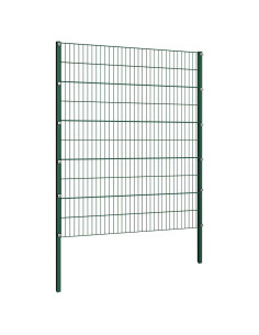 Pannello di recinzione con pali in ferro 1040x200 cm verde 2