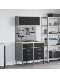 Set di mobili da lavoro con cassetto con lo scaffale 5 pcs Nero