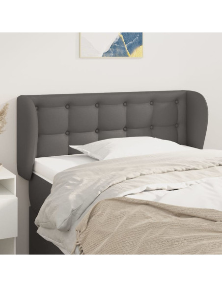 Testiera ad Orecchio Grigia 83x23x78/88 cm in Similpelle