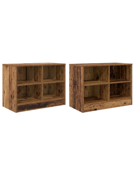 Armadietto per letto 2 pcs Legno antico 66 x 33 x 48 cm