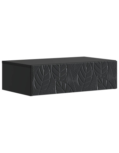 Tavolino da Parete Laterale Nero 87,5 x 34,5 x 17 cm
