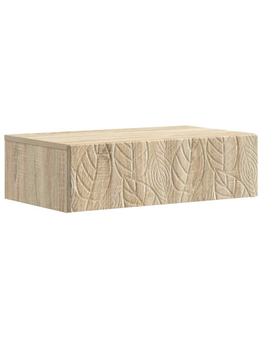 Tavolino da Parete Laterale Rovere Sonoma 87,5 x 34,5 x 17 cm