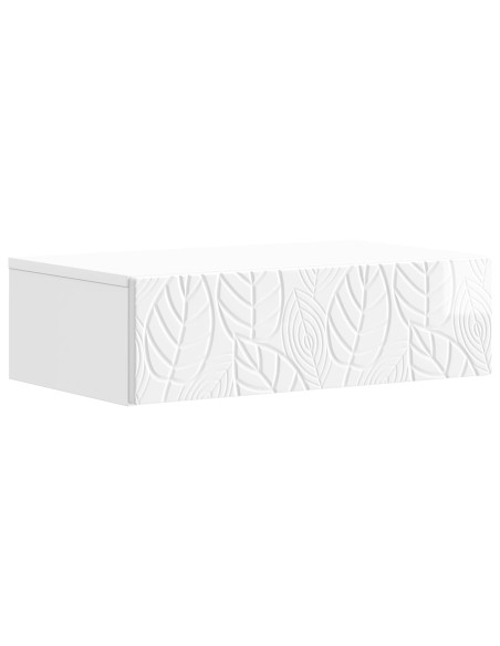 Tavolino da Parete Laterale Bianco Lucido 87,5 x 34,5 x 17 cm