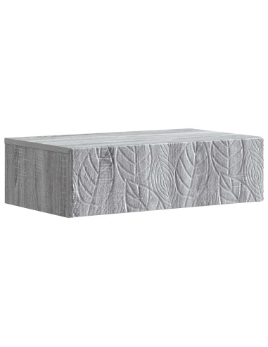 Tavolino da Parete Laterale Sonoma grigio 87,5 x 34,5 x 17 cm