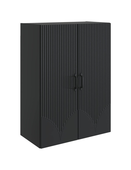 Mobiletto a muro Nero 66 x 34,5 x 90 cm Legno ingegnerizzato