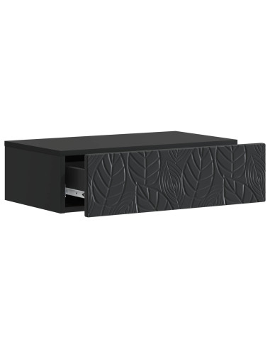 Tavolino da Parete Laterale Nero 87,5 x 34,5 x 17 cm