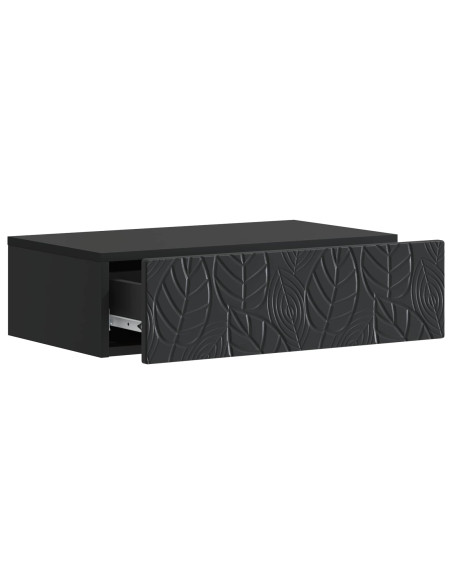 Tavolino da Parete Laterale Nero 87,5 x 34,5 x 17 cm
