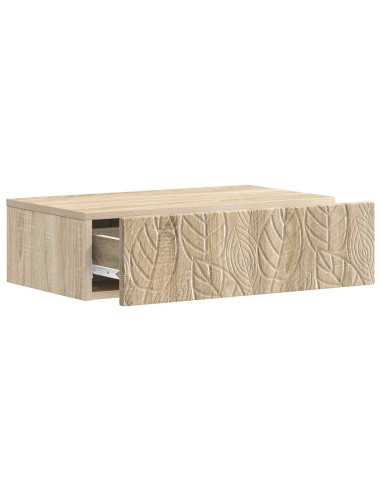 Tavolino da Parete Laterale Rovere Sonoma 87,5 x 34,5 x 17 cm