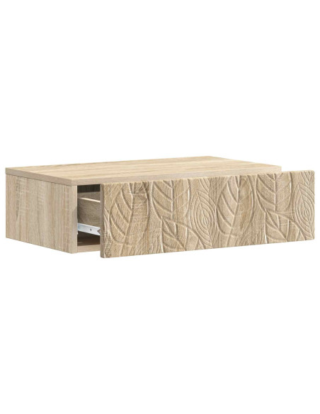 Tavolino da Parete Laterale Rovere Sonoma 87,5 x 34,5 x 17 cm