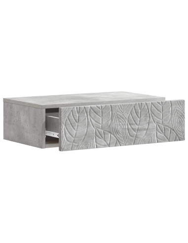 Tavolino da Parete Laterale Grigio Cemento 87,5 x 34,5 x 17 cm