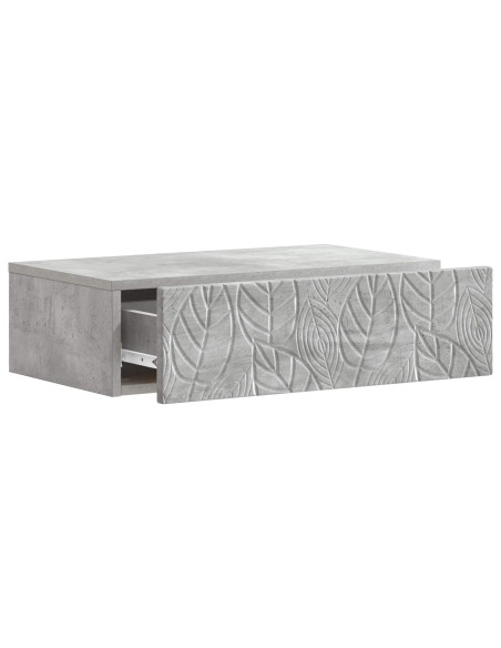 Tavolino da Parete Laterale Grigio Cemento 87,5 x 34,5 x 17 cm