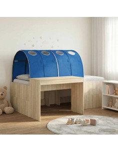 Letto con Tunnel 3 pz Rovere Sonoma e Blu Legno multistrato