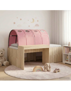 Letto con Tunnel 3 pz Rovere Sonoma e Rosa Legno multistrato