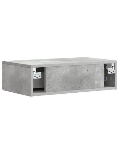 Tavolino da Parete Laterale Grigio Cemento 87,5 x 34,5 x 17 cm