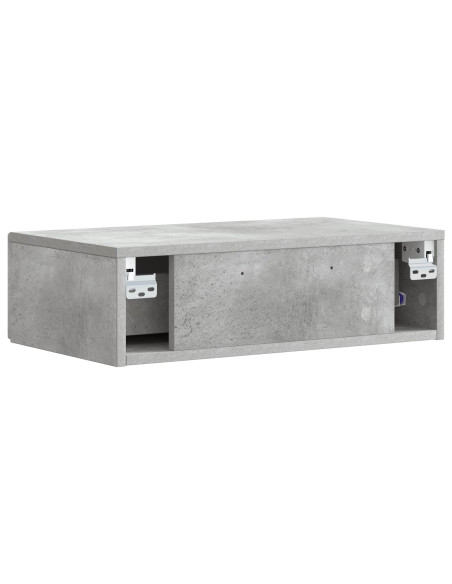 Tavolino da Parete Laterale Grigio Cemento 87,5 x 34,5 x 17 cm